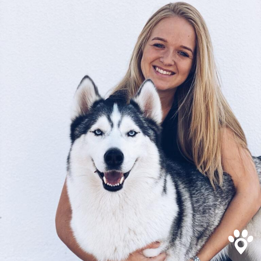 Penny, founder of PetsPassport, with her husky